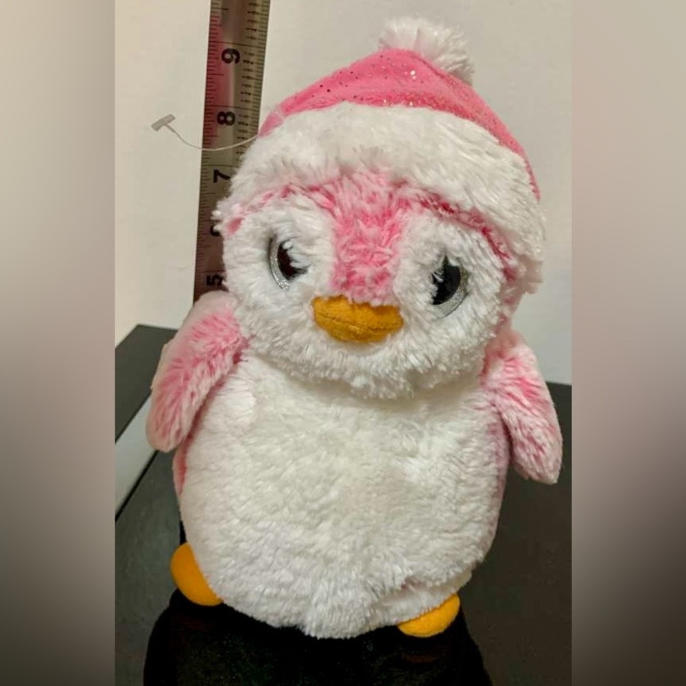 Plush Pink and White Penguin Toy